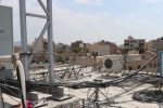 سقوط دکل مخابراتی در خیابان آل یاسین اصفهان